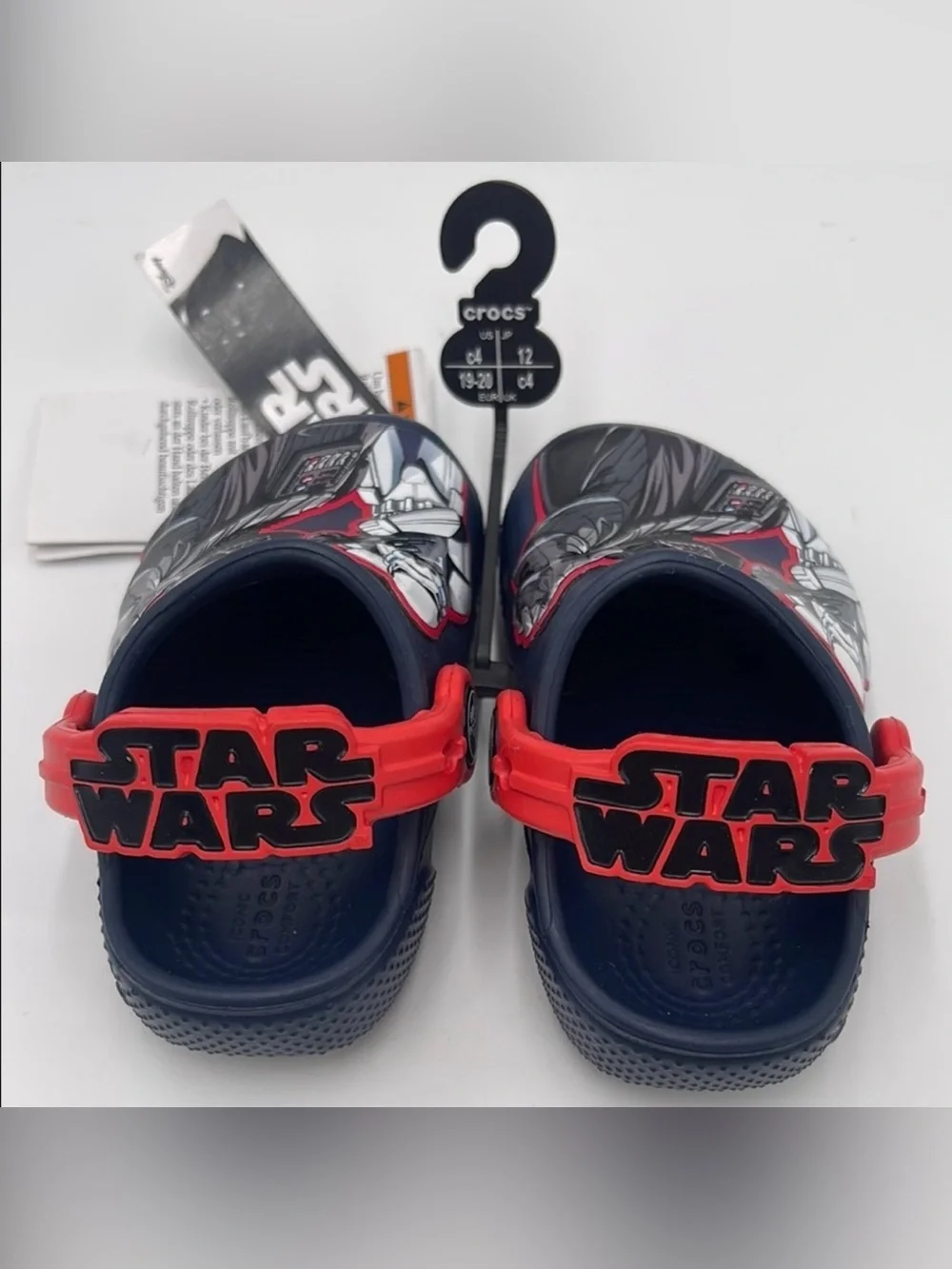 NWT Star Wars Kids Navy and Red Clog Sandals with Darth Vader Graphic Sz4